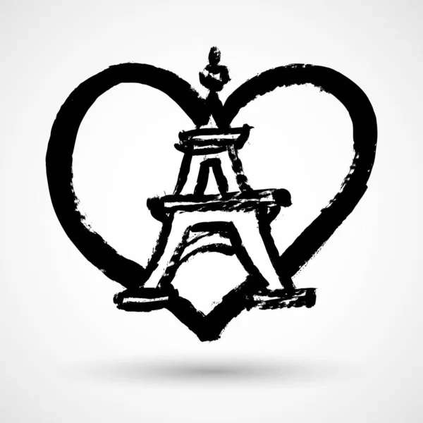 Ейфелева Вежа Парижі Знак Любові — стоковий вектор
