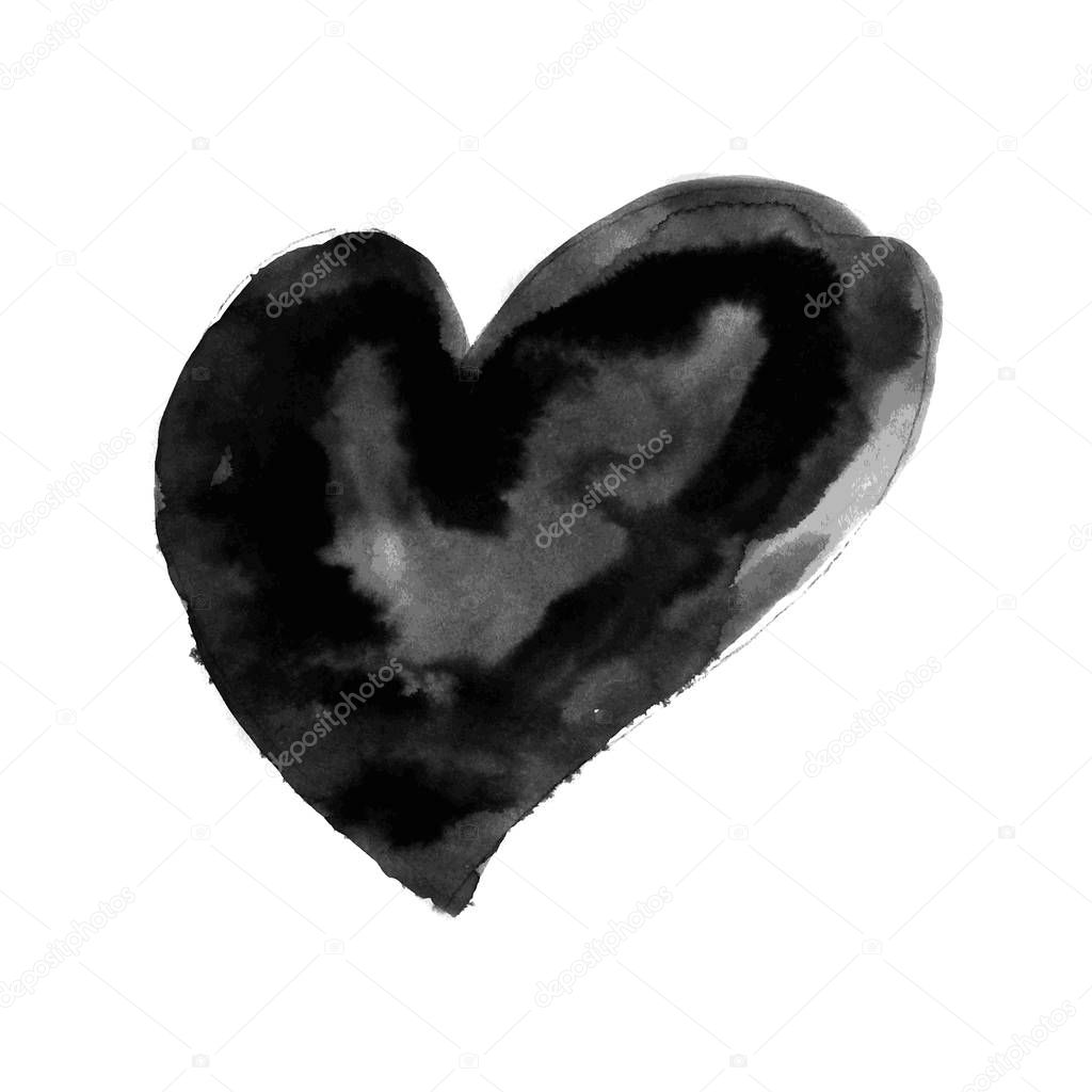 Grunge heart isolated on white background