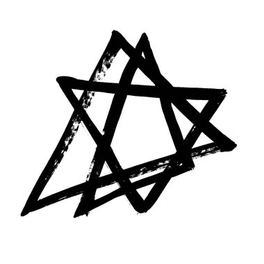 Kötü sınırları olan Grunge Siyah ve Beyaz Çerçeve. Görüntü için dokulu üçgen. Fırça darbesi. Vektör illüstrasyonu.