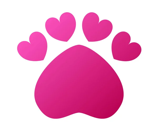 Sällskapsdjur Vård Ikon Kärlek Symbol Djur Fotavtryck Mall För Husdjursbutiker — Stock vektor