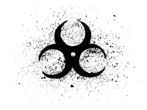 Biohazard Gefährliche Zeichen Vektor Symbol Isoliert Auf Weißem Hintergrund Grunge — Stockvektor