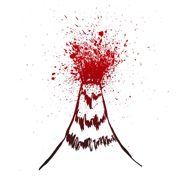 Icona Scarabocchiare Vulcano Disegnato Mano Schizzo Nero Disegnato Mano Firma — Vettoriale Stock