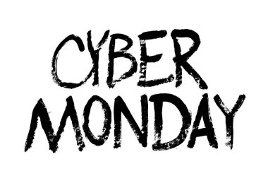 Sanal pazartesi teklifi için şablon tasarımı grafiği. Grunge tanıtım etkinliği için mektup yazıyor. Siber satış için grunge desenli web pankartı düzeni.