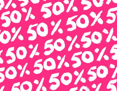 Yüzde 50 indirimli soyut arka plan pembe desen. Satılık. Grunge el yapımı mürekkep tasarımı. Kara Cuma. Fiyat düştü. Deponuz için poster şablonu