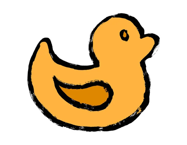 Kachní Vektorová Ilustrace Žluté Gumové Kachny Děti Hračky Izolované Bílém — Stockový vektor