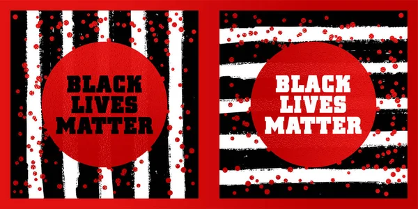 黑色生命物质文字矢量老式徽章 停止种族主义 停止射击 反对警察暴力的概念 红色该死的设计 为种族平等而进行示威的想法 — 图库矢量图片