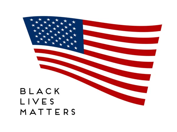 Black Lives Matter Text Bandiera Modello Con Bandiera Nazionale Usa — Vettoriale Stock