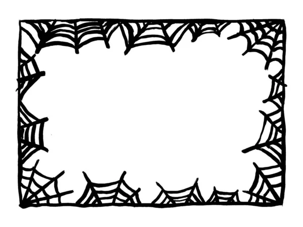 Gelukkige Halloween Grunge Frame Banner Vakantie Web Border Voor Banner — Stockvector