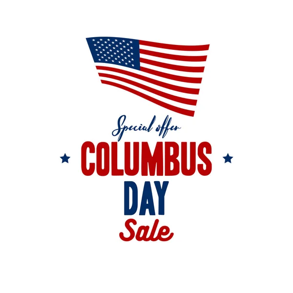 Glad Columbus Day Illustration National Usa Amerika Upptäck Holiday Poster — Stock vektor