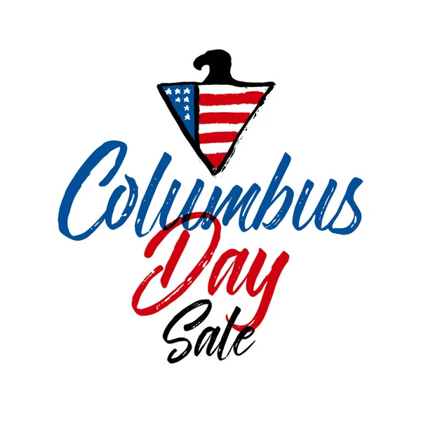 Vektorillustration Handskriven Kalligrafisk Pensel Typ Bokstäver Sammansättning Happy Columbus Day — Stock vektor