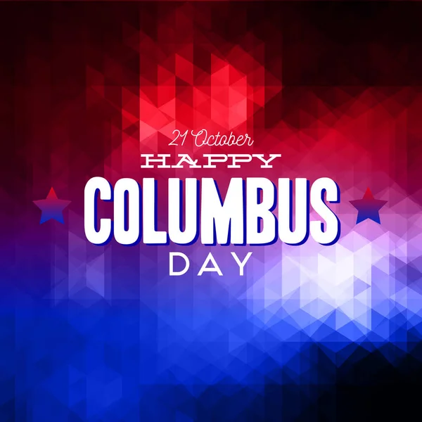 Happy Columbus Day National Usa America Discover Holiday Poster Greeting — стоковый вектор