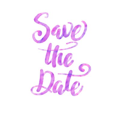 Düğüne suluboya harflerle davetiye gönderme renginde. Mürekkep vektör çizimi. Randevu kartpostalını sonraya sakla. Modern fırça kaligrafisi. Beyaz arkaplanda izole.