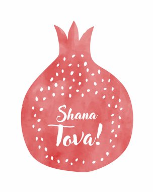Rosh Hashana kartı, Yahudi Yeni Yılı. Selamlar Shana tova İbranice - İyi yıllar, vektör illüstrasyonu.
