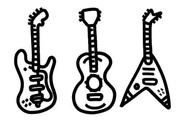 Klasik gitar şablonu. Ses depolama ve kimlik için müzik simgesi veya logosu.