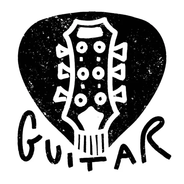 Modelo Guitarra Estilo Vintage Ícone Música Logotipo Para Marca Loja —  Vetores de Stock