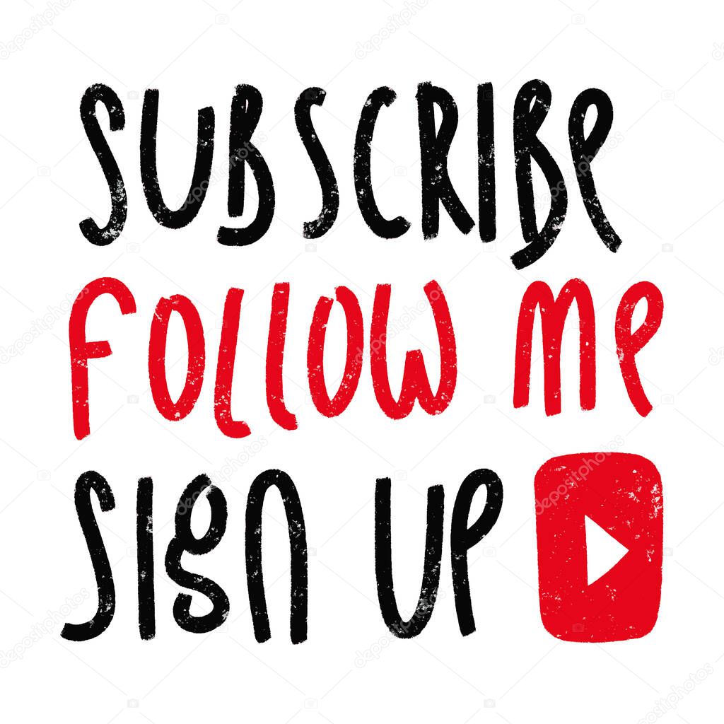 You tube video channel player. Vlog or video blogging or video channel signs grunge set. Vector illustration. Flat Social Media Background Sign Download.