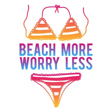 Bikinili el yazısı alıntısı. Baskı, tekstil, tişört, poster ve kart için düz vektör. Şekillendirilmiş karalama çizimi. Vektör tipografik harf ifadeleri.