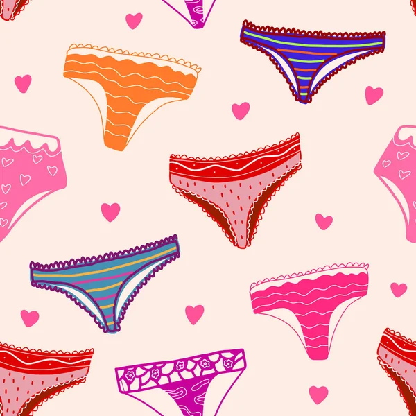 Naadloos Patroon Met Vrouwelijke Lingerie Ondergoed Achtergrond Met Stijlvolle Beha — Stockvector