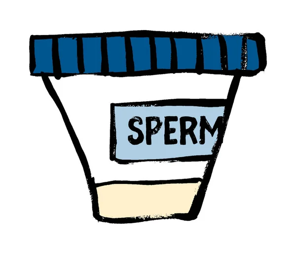 Sperma Een Testbak Voor Donatie Sperma Bank Concept Vlakke Vectoricoon — Stockvector