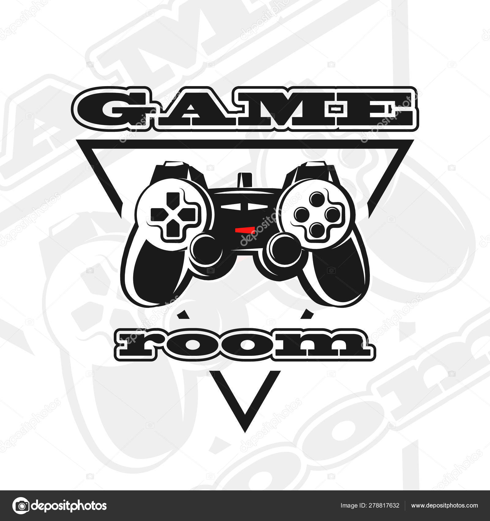 Games logo with gamepad Royalty Free Vector Image