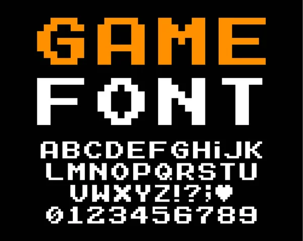 Vector pixel font. — Stock Vector