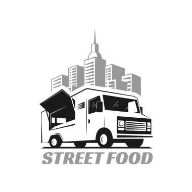 Vektör illüstrasyon gıda kamyonu.