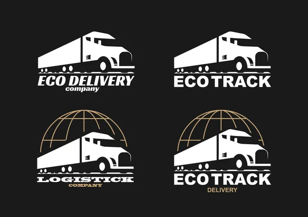 Логотип векторного экологического грузовика . — стоковый вектор