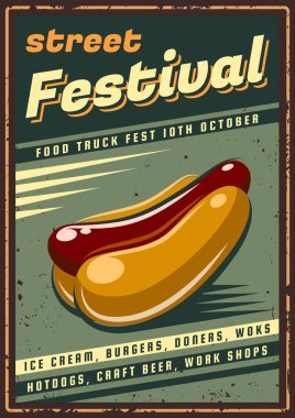 Fast food Retro amblemi.