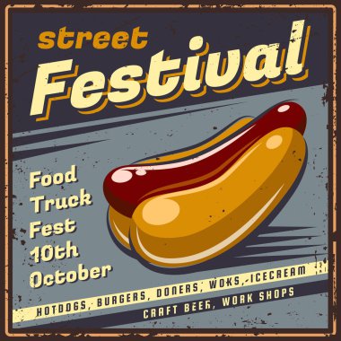 Fast food Retro amblemi.