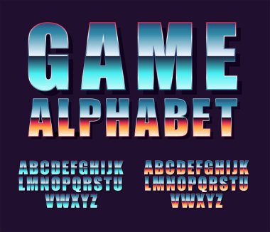 80 s yazı tipi gradyanı.