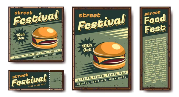Cartel retro de comida rápida . — Archivo Imágenes Vectoriales