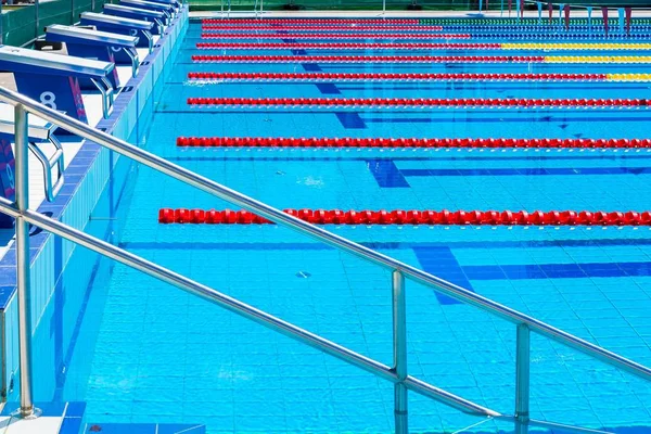 Lanes of a competition swimming pool — Stock Photo, Image