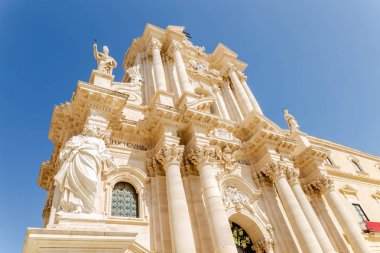 Dekorasyon Siracuse Katedrali tarihi şehir, Sicilya Adası, İtalya