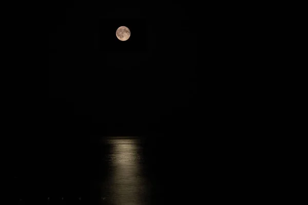 Clair Lune Dans Mer Été Sicilienne — Photo