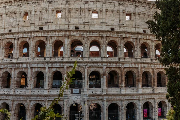 Blick Auf Das Kolosseum Oder Kolosseum Auch Bekannt Als Flavianisches — Stockfoto