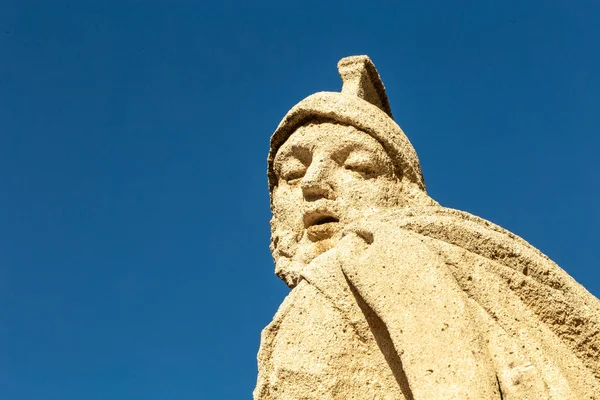 Detalhe Uma Antiga Estátua Barroca Siciliana — Fotografia de Stock