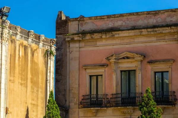 Detalle Antiguas Casas Barrocas Sicilianas — Foto de Stock