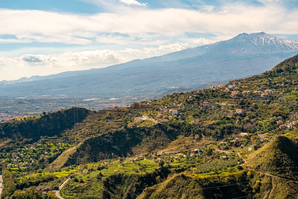 Fenséges Etna Vulkán Látványa Inaktivitás Időszakában — Stock Fotó