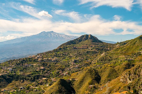 Fenséges Etna Vulkán Látványa Inaktivitás Időszakában — Stock Fotó