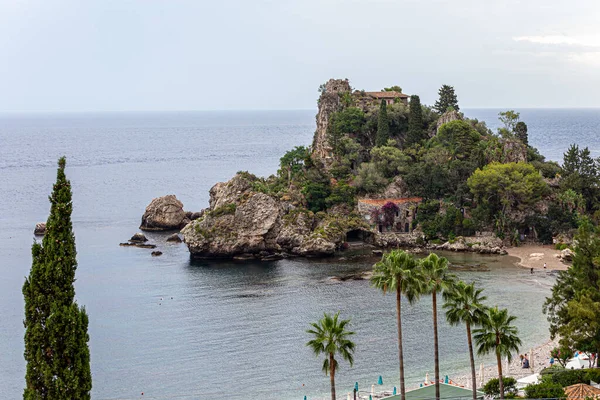 View Island Isola Bella Blue Sea Taormina Sicily Italy — Stock Photo, Image