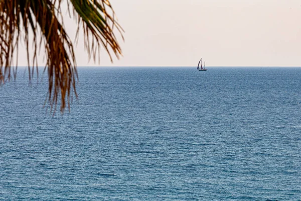 Voilier Dans Belle Mer Bleue Sicile — Photo