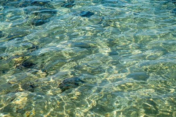Siciliens Blåa Och Kristallklara Hav Perfekt För Bakgrund Stockfoto