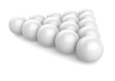 Bilardo topları beyaz bir arka planda gri. 3D render. İzole.