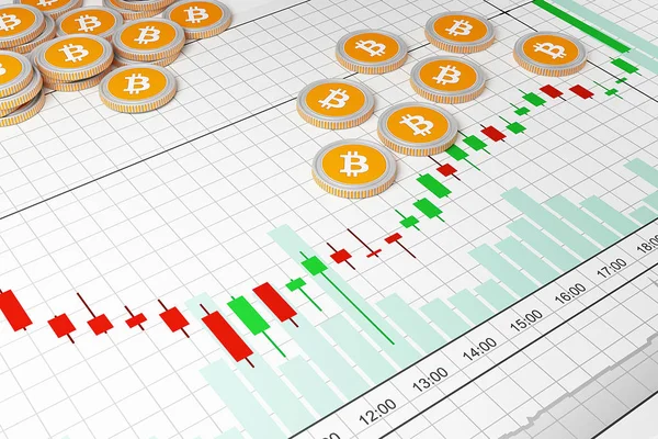 Bitcoin.Cryptocurrency exchange が取引されています。取引スケジュール. — ストック写真