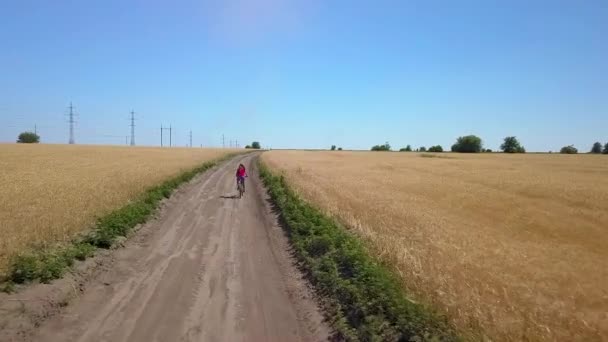 Bisiklete binen kız — Stok video