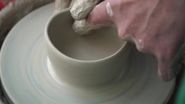 Pot Maker Hand Crafting Pottery — Stock Video