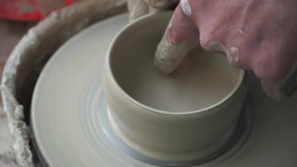 Pot Maker Hand Crafting Pottery — Stock Video