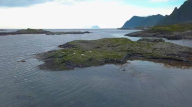 Lofoten sahil havadan görünümü