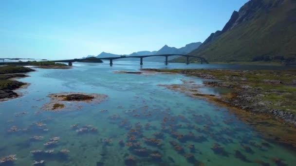 Brücke über das Meer — Stockvideo