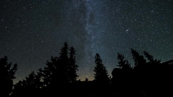 El movimiento de las estrellas en el cielo nocturno — Vídeo de stock